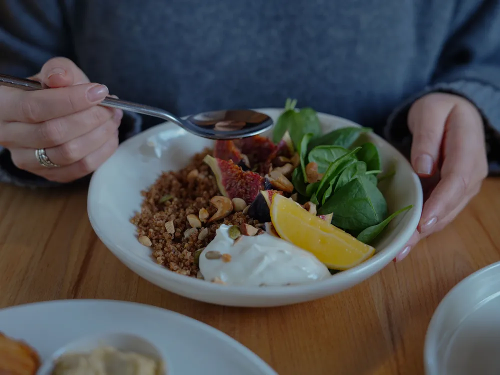Leafy greens, nuts and seeds rich in vitamins and minerals