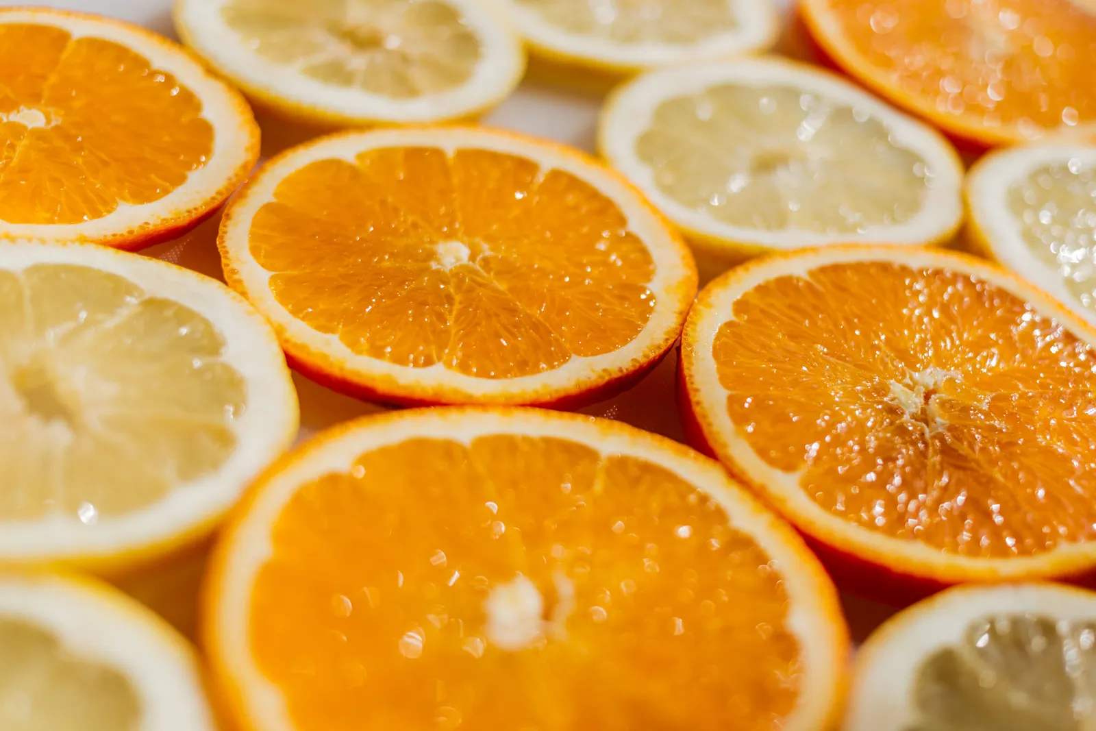 Sliced citrus fruit rich in vitamin C